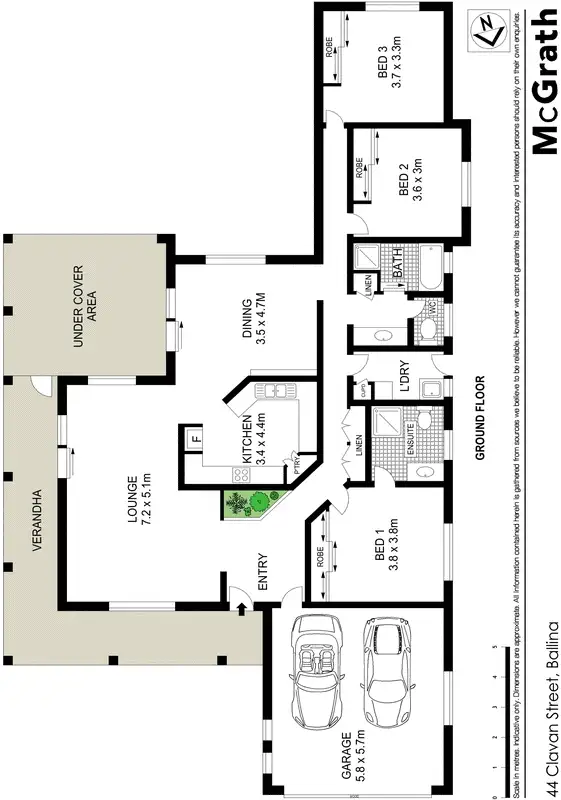 Floorplan of Homely house listing, 44 Clavan Street, Ballina NSW 2478