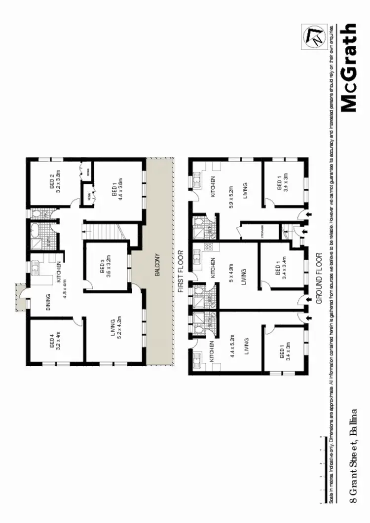 Floorplan of Homely apartment listing, 8 Grant Street, Ballina NSW 2478