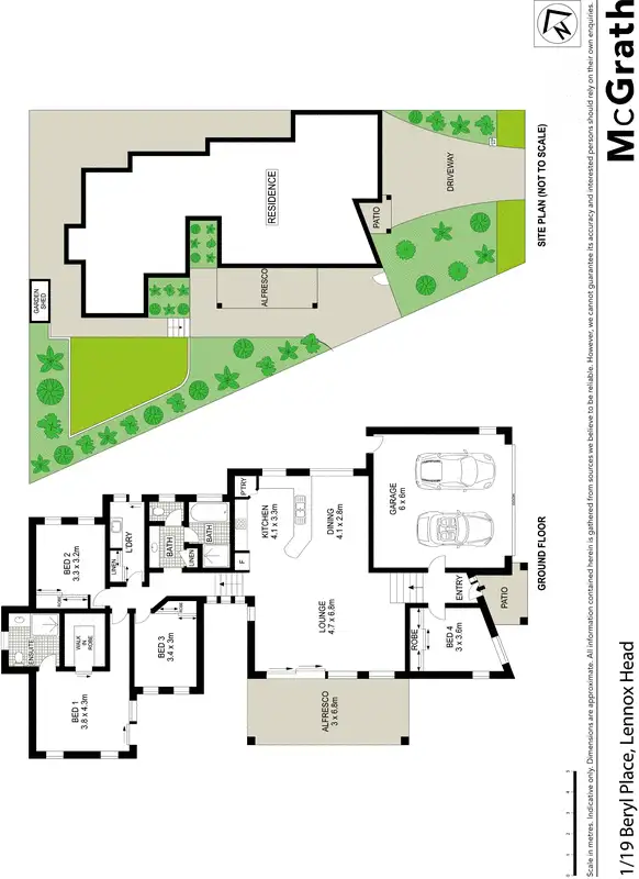 Floorplan of Homely house listing, 1/19 Beryl Place, Lennox Head NSW 2478