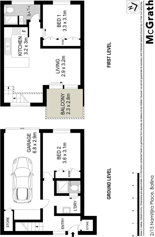 Floorplan of Homely townhouse listing, 2/15 Namitjira Place, Ballina NSW 2478