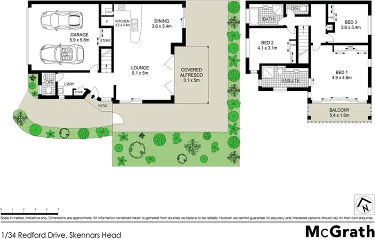 Floorplan of Homely townhouse listing, 1/34 Redford Drive, Skennars Head NSW 2478