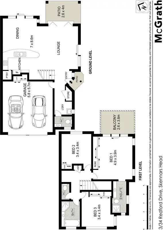 Floorplan of Homely townhouse listing, 3/34 Redford Drive, Skennars Head NSW 2478