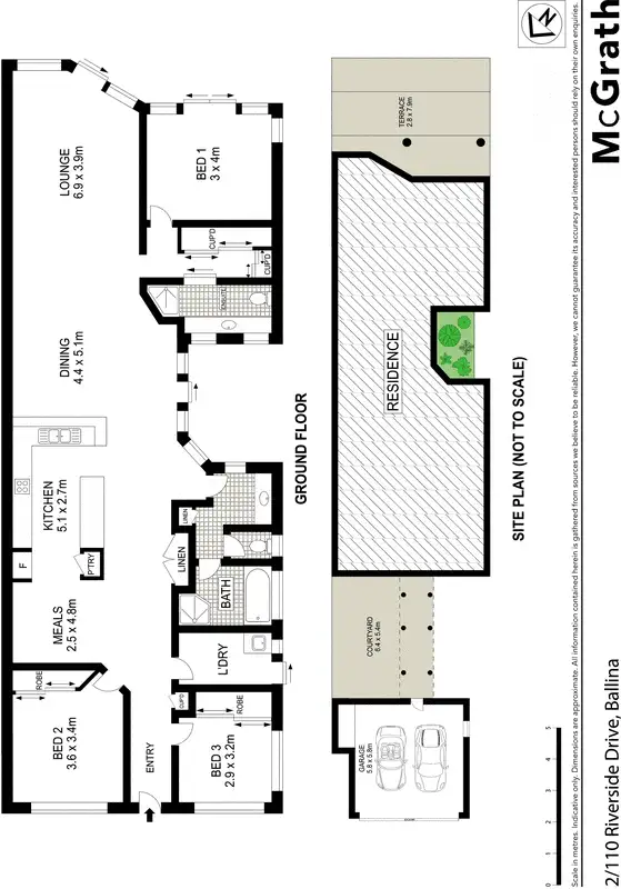 Floorplan of Homely villa listing, 2/110 Riverside Drive, Ballina NSW 2478