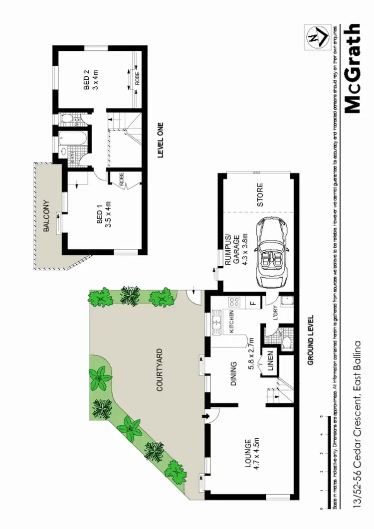 Floorplan of Homely townhouse listing, 13/52 Cedar Crescent, East Ballina NSW 2478