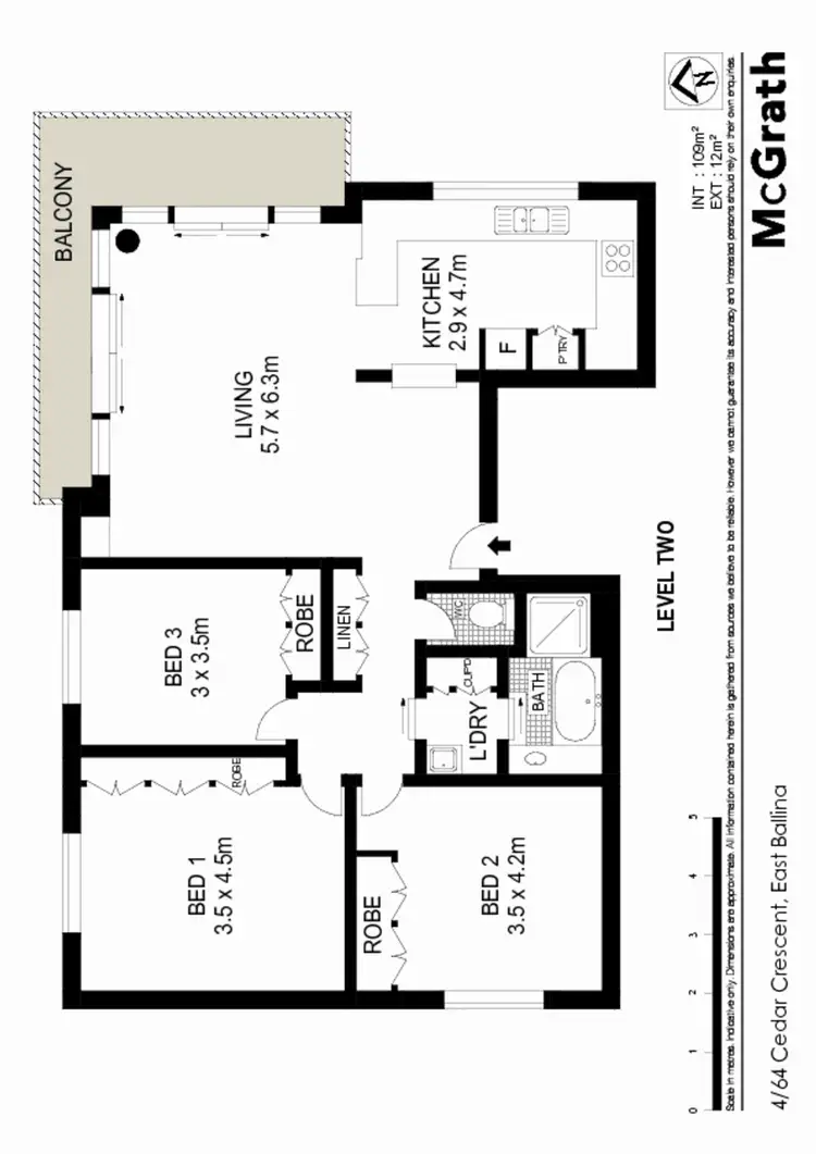 Floorplan of Homely apartment listing, 4/64 Cedar Crescent, East Ballina NSW 2478