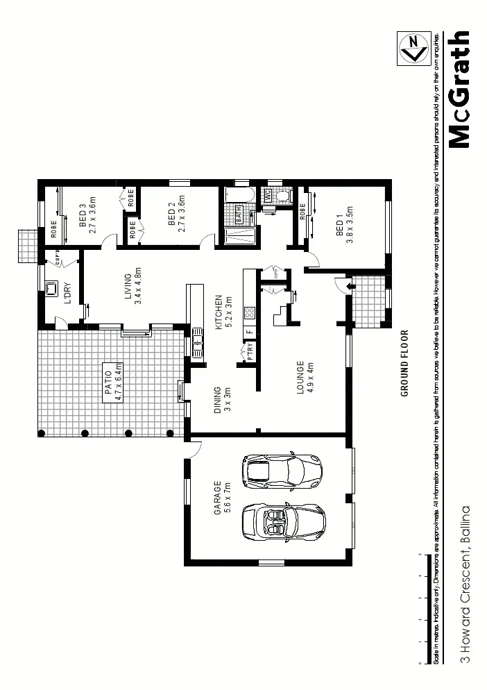 Floorplan of Homely house listing, 3 Howard Crescent, Ballina NSW 2478