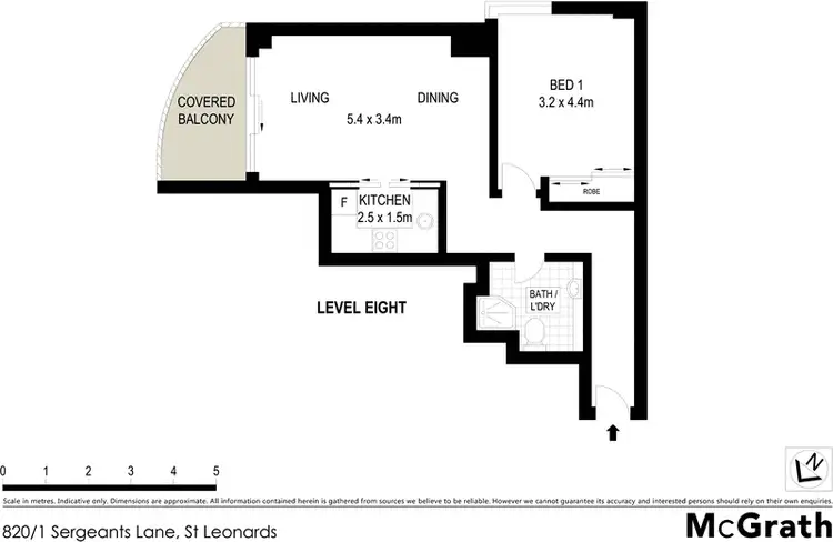 Floorplan of Homely unit listing, 820/1 Sergeants Lane, St Leonards NSW 2065
