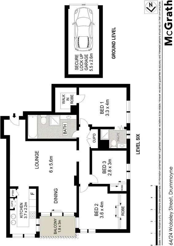 Floorplan of Homely apartment listing, 64/24 Wolseley Street, Drummoyne NSW 2047