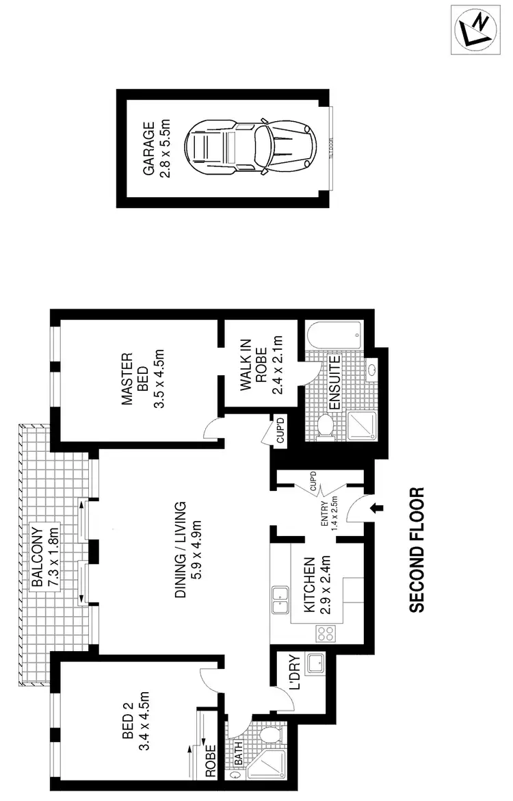 Floorplan of Homely apartment listing, 201/16 Karrabee Avenue, Huntleys Cove NSW 2111