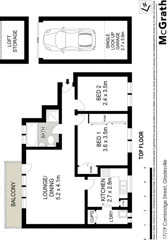 Floorplan of Homely apartment listing, 17/19 Cambridge Street, Gladesville NSW 2111