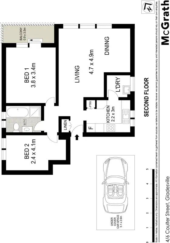 Floorplan of Homely apartment listing, 4/6 Coulter Street, Gladesville NSW 2111