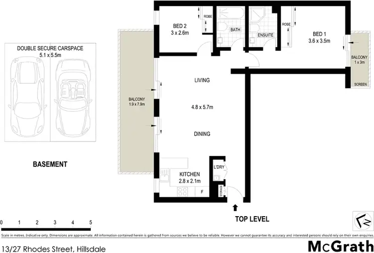 Floorplan of Homely apartment listing, 13/27 Rhodes Street, Hillsdale NSW 2036