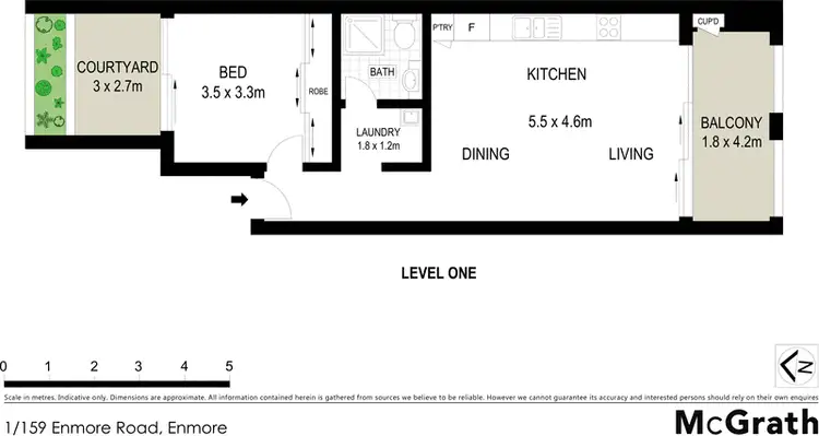 Floorplan of Homely apartment listing, 1/159 Enmore Road, Enmore NSW 2042
