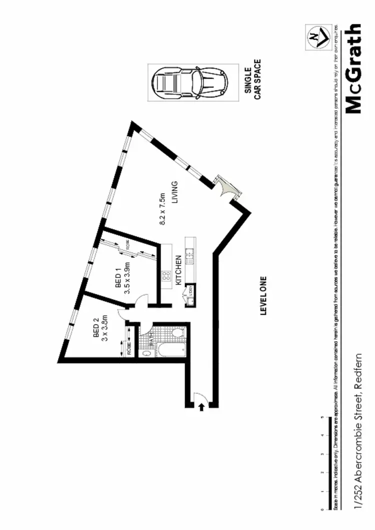 Floorplan of Homely apartment listing, 1/252 Abercrombie Street, Redfern NSW 2016