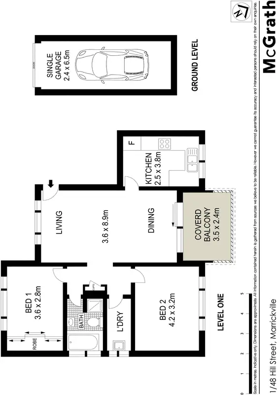 Floorplan of Homely apartment listing, 1/48 Hill Street, Marrickville NSW 2204