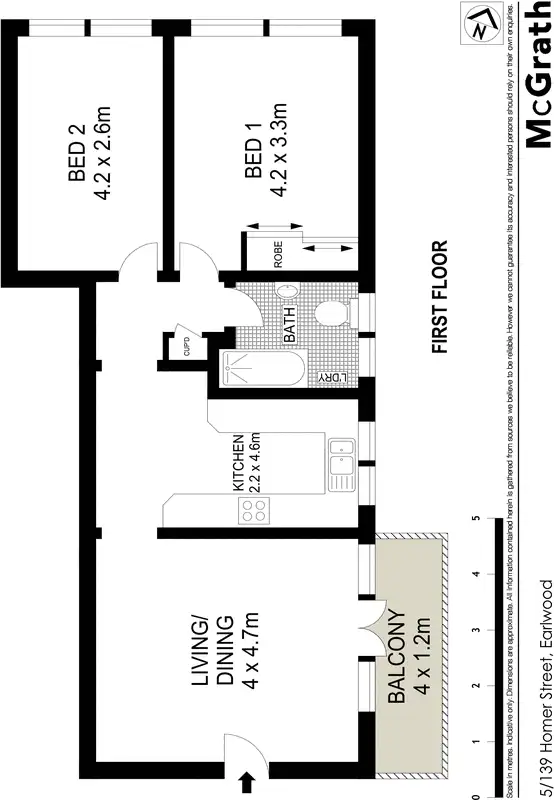 Floorplan of Homely apartment listing, 5/139 Homer Street, Earlwood NSW 2206