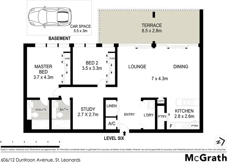 Floorplan of Homely apartment listing, 606/12 Duntroon Avenue, St Leonards NSW 2065