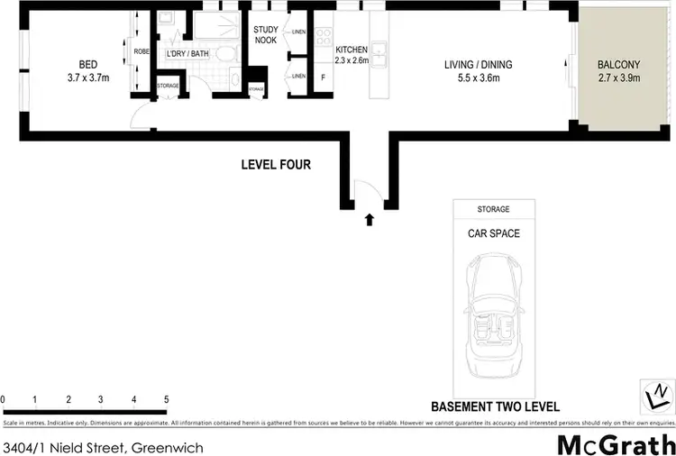 Floorplan of Homely apartment listing, 3404/1 Nield Avenue, Greenwich NSW 2065