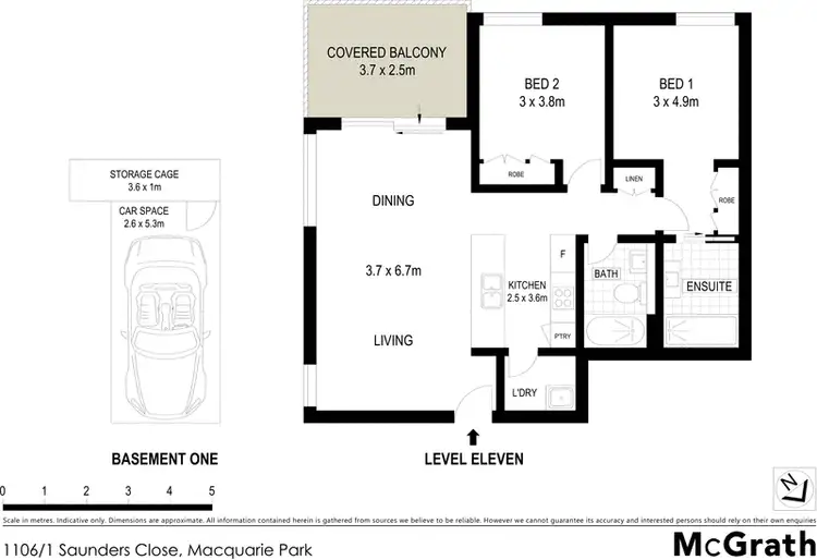 Floorplan of Homely apartment listing, 1106/1 Saunders Close, Macquarie Park NSW 2113