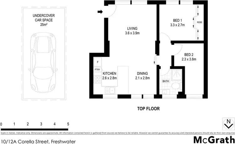Floorplan of Homely apartment listing, 10/12A Corella Street, Freshwater NSW 2096