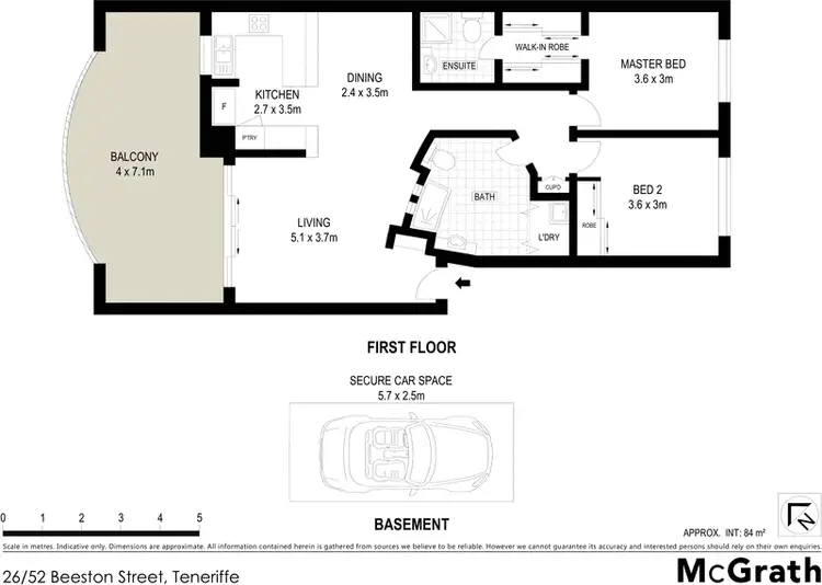 Floorplan of Homely apartment listing, 26/52 Beeston Street, Teneriffe QLD 4005