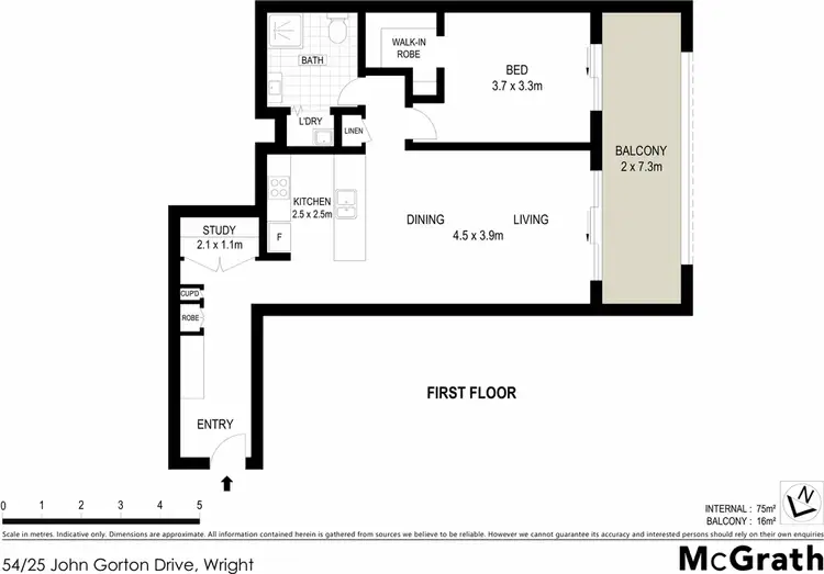 Floorplan of Homely apartment listing, 54/25 John Gorton Drive, Wright ACT 2611