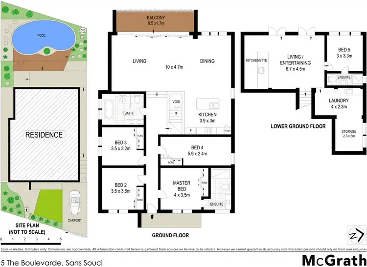 Floorplan of Homely house listing, 5 The Boulevarde, Sans Souci NSW 2219
