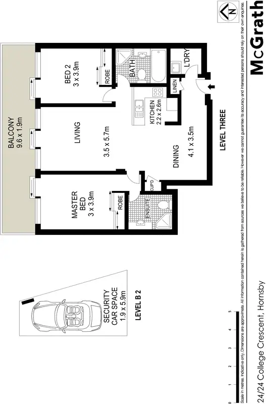 Floorplan of Homely apartment listing, 24/24 College Crescent, Hornsby NSW 2077