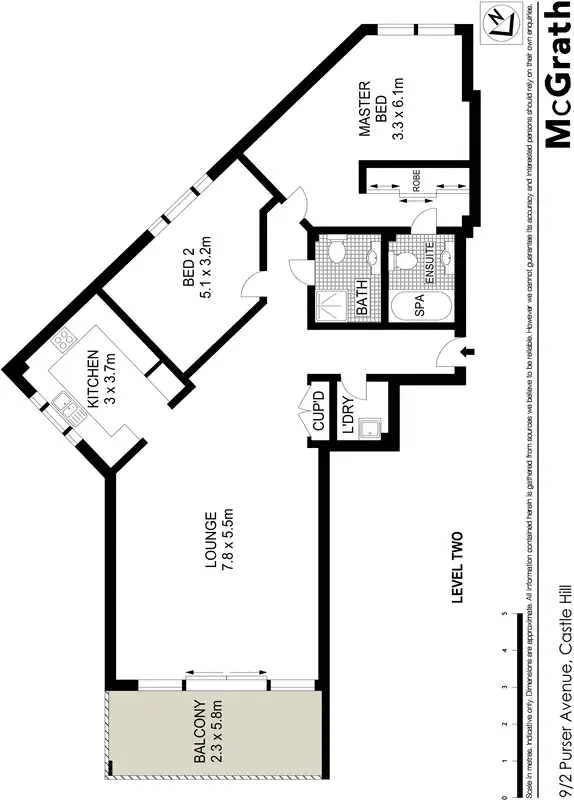 Floorplan of Homely apartment listing, 9/2 Purser Avenue, Castle Hill NSW 2154