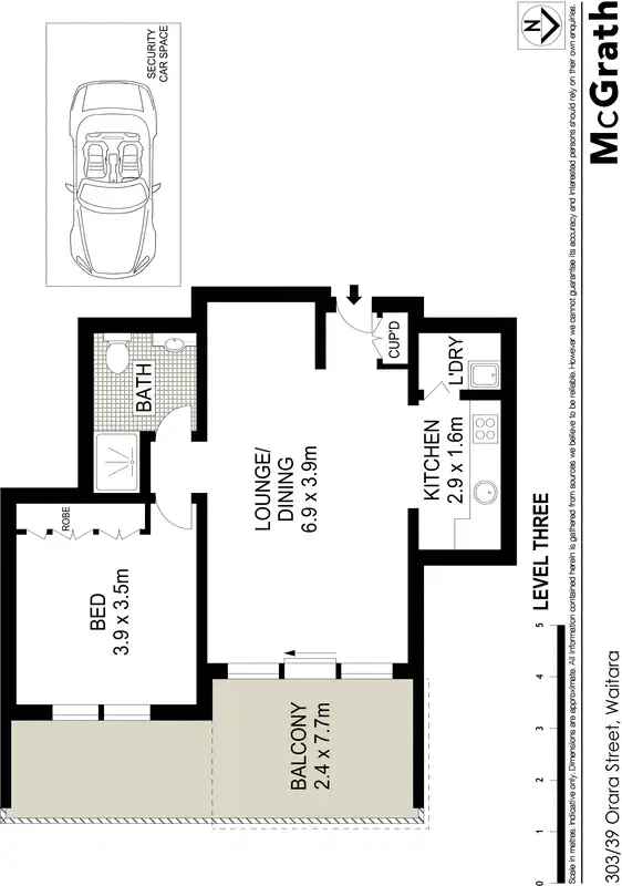 Floorplan of Homely apartment listing, 303/39 Orara Street, Waitara NSW 2077