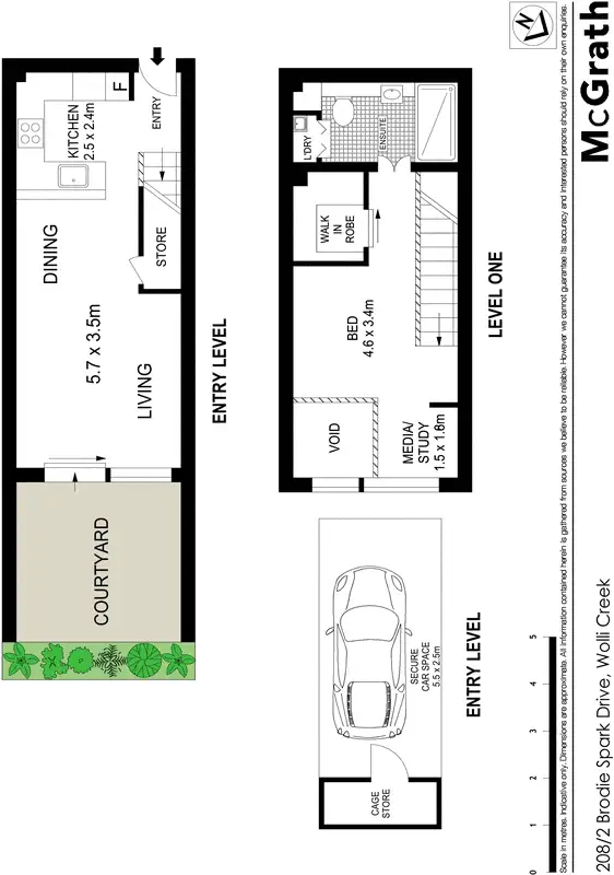 Floorplan of Homely apartment listing, 208/2 Brodie Spark Drive, Wolli Creek NSW 2205