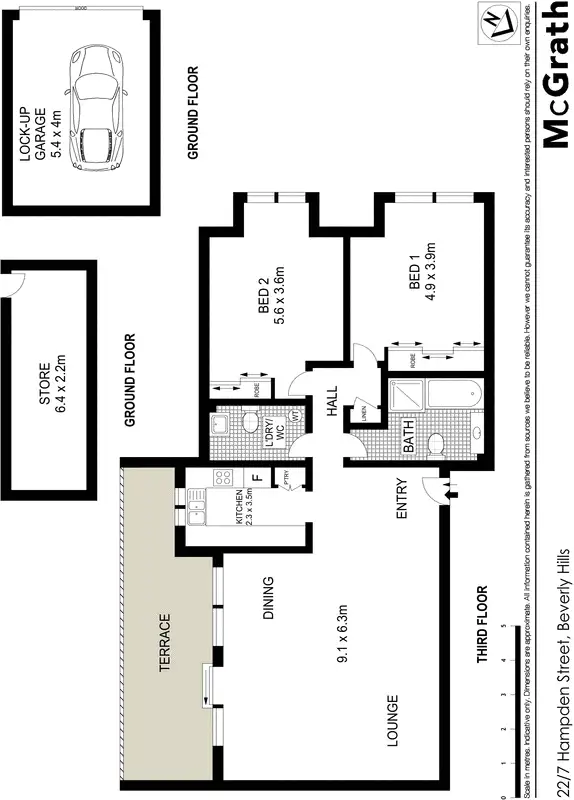 Floorplan of Homely apartment listing, 22/7 Hampden Street, Beverly Hills NSW 2209