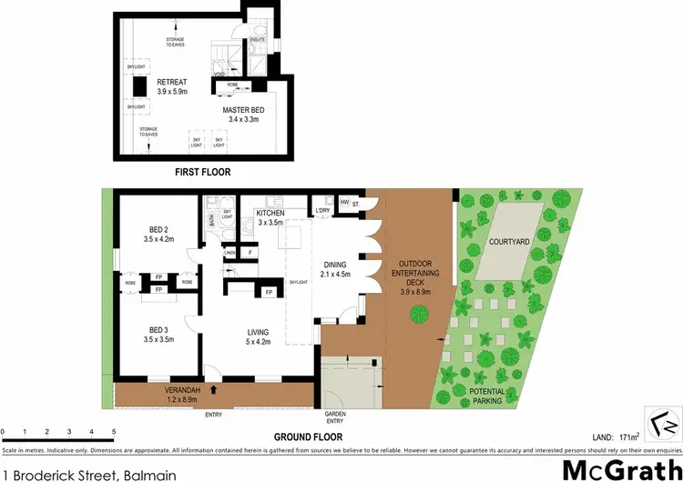 Floorplan of Homely house listing, 1 Broderick Street, Balmain NSW 2041