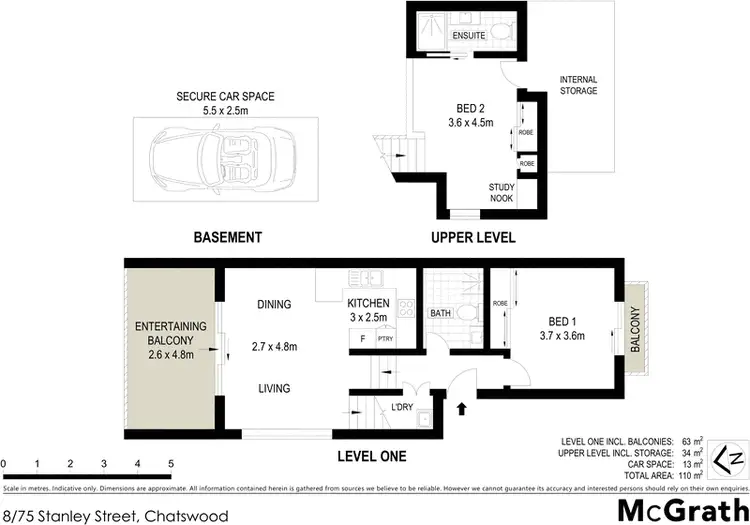 Floorplan of Homely apartment listing, 8/75 Stanley Street, Chatswood NSW 2067