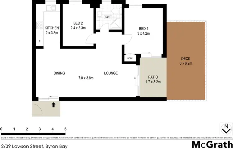 Floorplan of Homely apartment listing, 2/39 Lawson Street, Byron Bay NSW 2481
