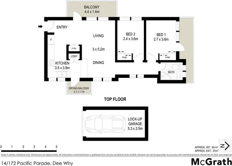 Floorplan of Homely apartment listing, 14/172 Pacific Parade, Dee Why NSW 2099