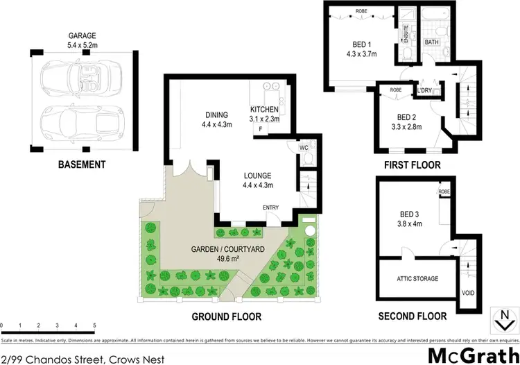 Floorplan of Homely townhouse listing, 2/99 Chandos Street, Crows Nest NSW 2065