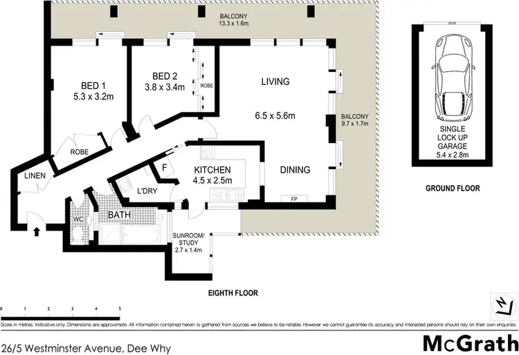 Floorplan of Homely apartment listing, 26/5 Westminster Avenue, Dee Why NSW 2099