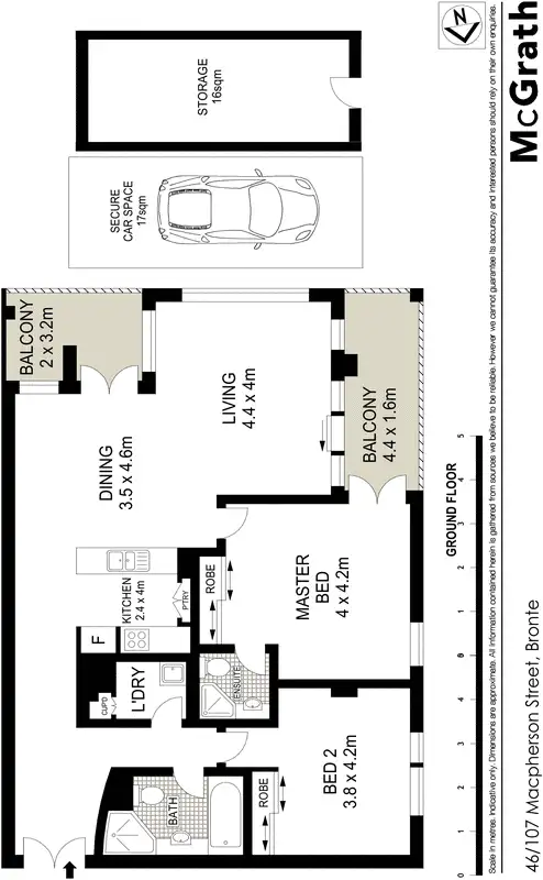 Floorplan of Homely apartment listing, 46/107 MacPherson Street, Bronte NSW 2024