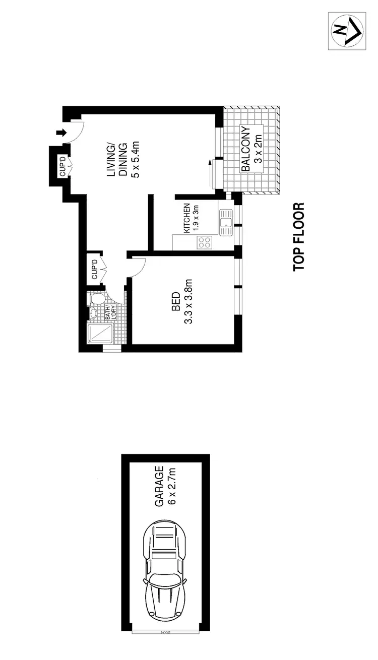 Floorplan of Homely apartment listing, 11/1 Thurlow Street, Redfern NSW 2016