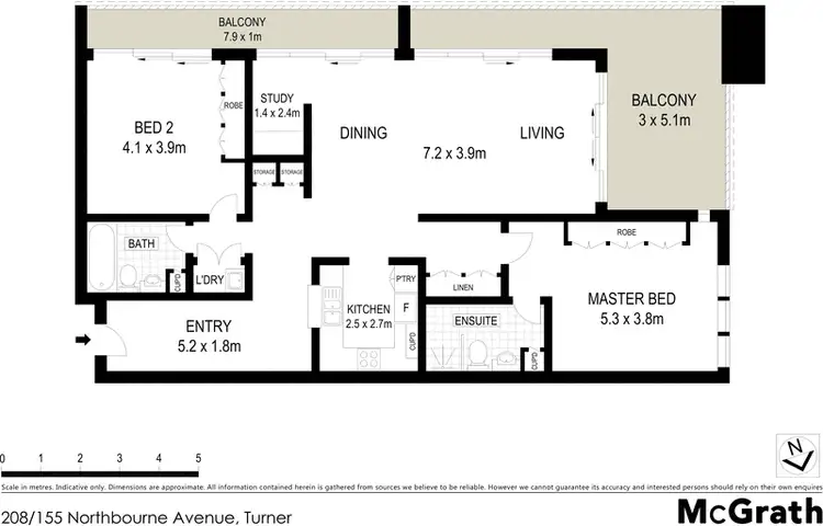 Floorplan of Homely apartment listing, 208/155 Northbourne Avenue, Turner ACT 2612