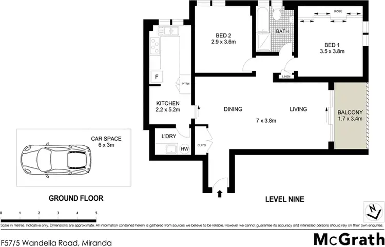 Floorplan of Homely apartment listing, F57/5 Wandella Road, Miranda NSW 2228
