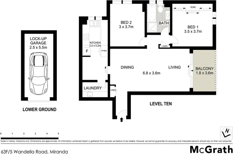 Floorplan of Homely apartment listing, 63F/5 Wandella Road, Miranda NSW 2228