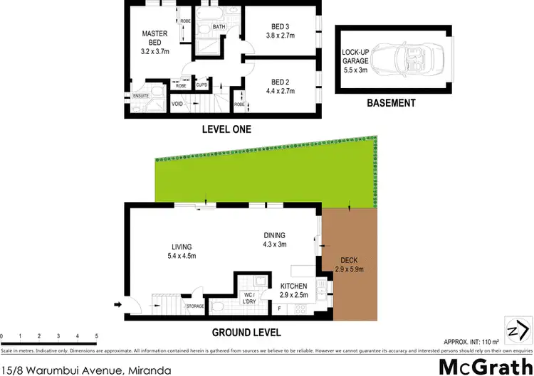 Floorplan of Homely townhouse listing, 15/8 Warumbui Avenue, Miranda NSW 2228