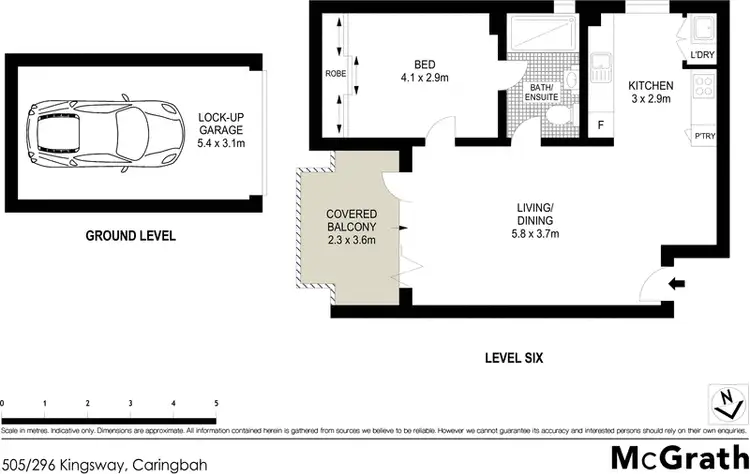 Floorplan of Homely apartment listing, 505/296 Kingsway, Caringbah NSW 2229