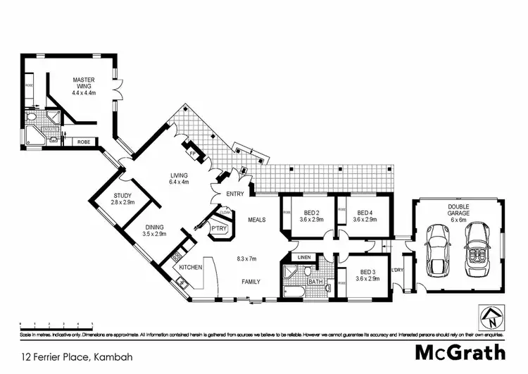Floorplan of Homely house listing, 12 Ferrier Place, Kambah ACT 2902