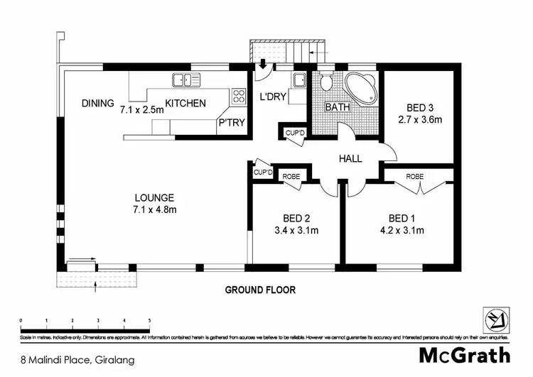 Floorplan of Homely house listing, 8 Malindi Place, Giralang ACT 2617