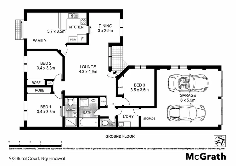 Floorplan of Homely townhouse listing, 9/3 Bural Court, Ngunnawal ACT 2913
