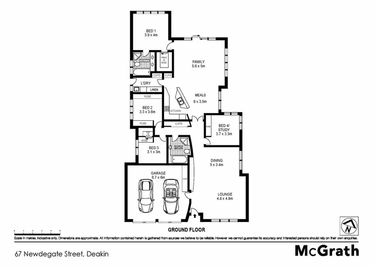 Floorplan of Homely house listing, 67 Newdegate Street, Deakin ACT 2600
