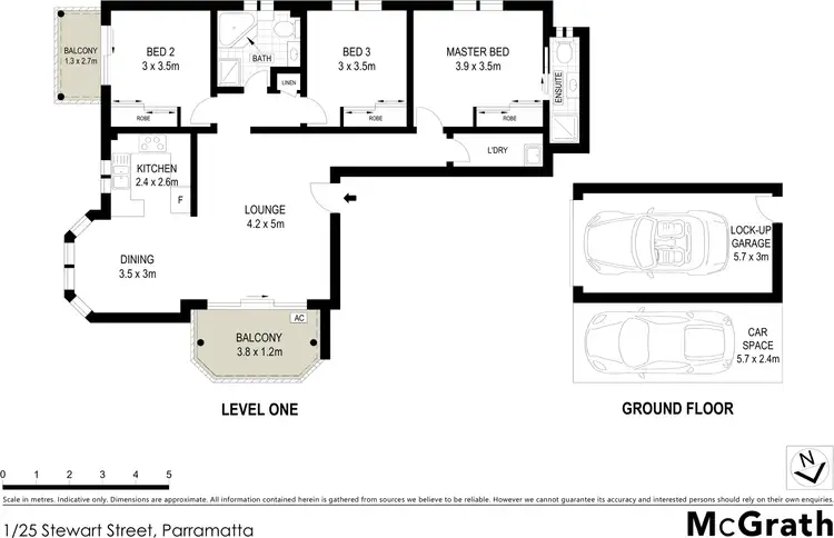 Floorplan of Homely apartment listing, 1/25 Stewart Street, Parramatta NSW 2150